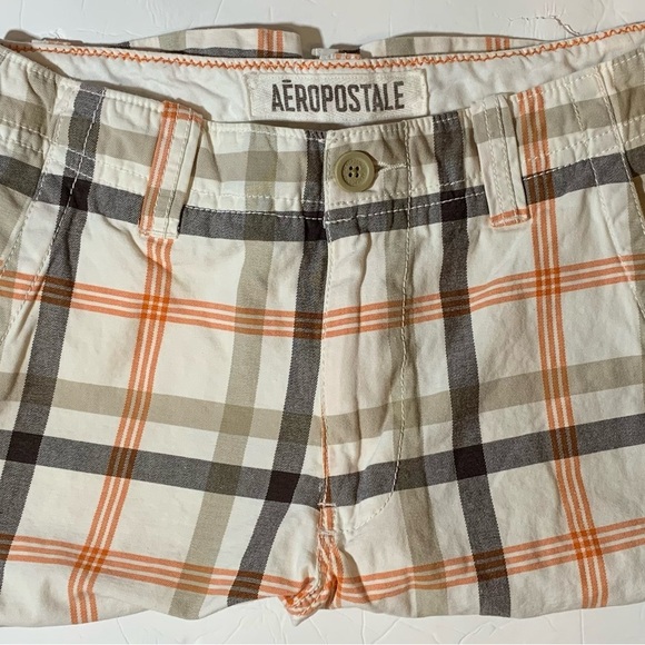 Men’s Aeropostale size 29 100% cotton shorts in brown, orange, & cream stripes - Picture 2 of 5